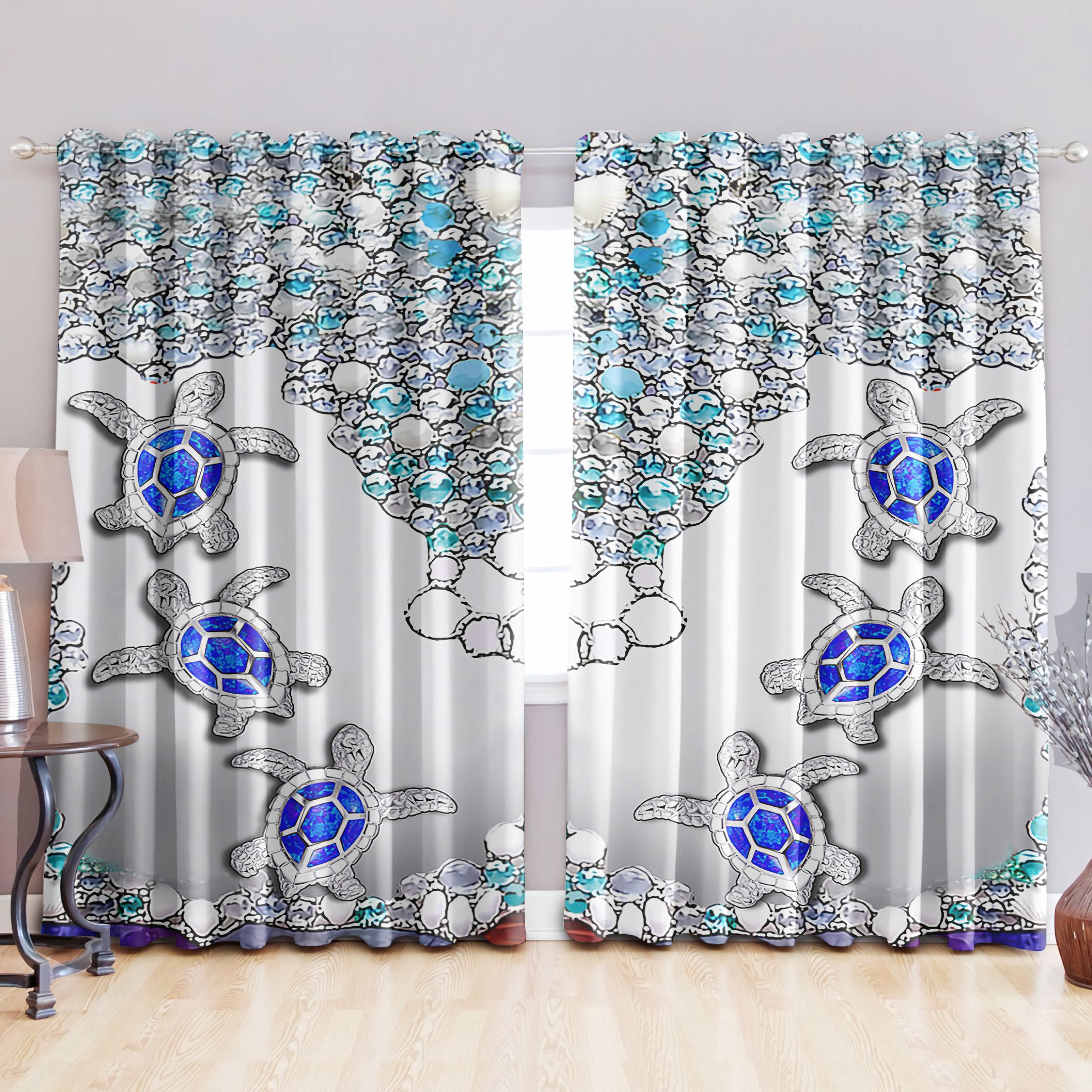 Turtle Blackout Thermal Grommet Two Panels Window HHH270733NH