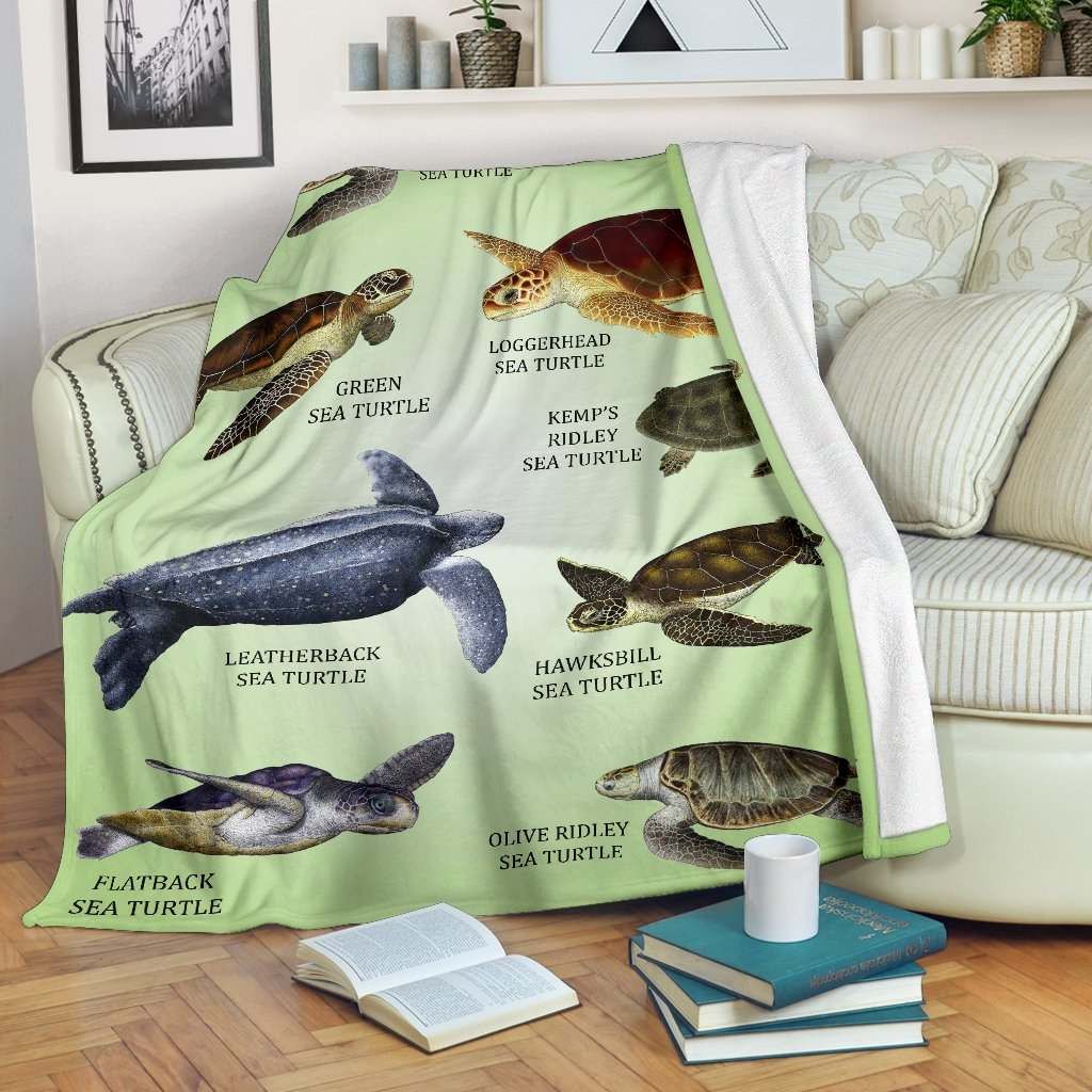 Turtle Breeds Sherpa Fleece Blanket