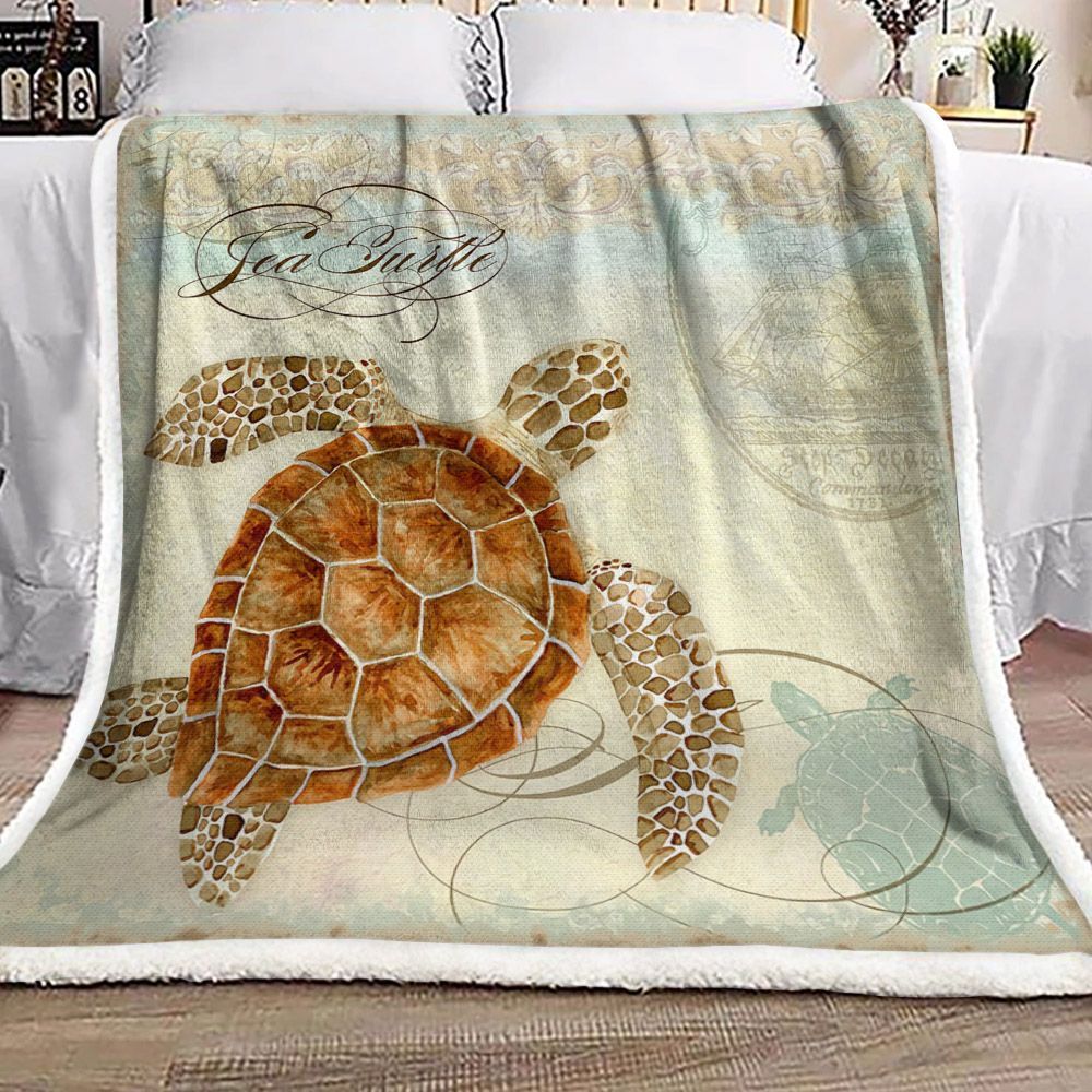 Turtle Sherpa Fleece Blanket