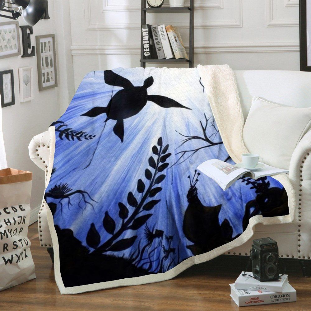 Turtle Sherpa Fleece Blanket