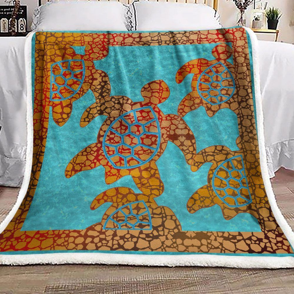 Turtle Sherpa Fleece Blanket