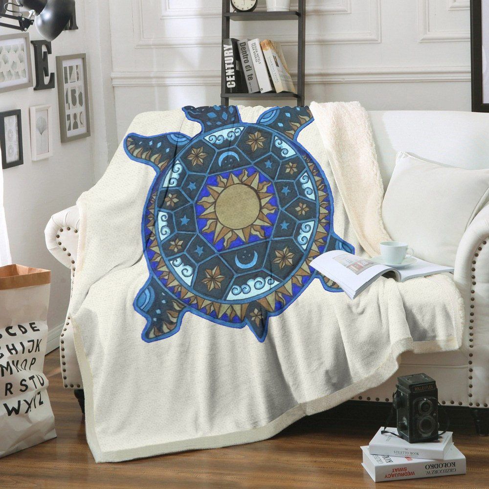 Turtle Sherpa Fleece Blanket