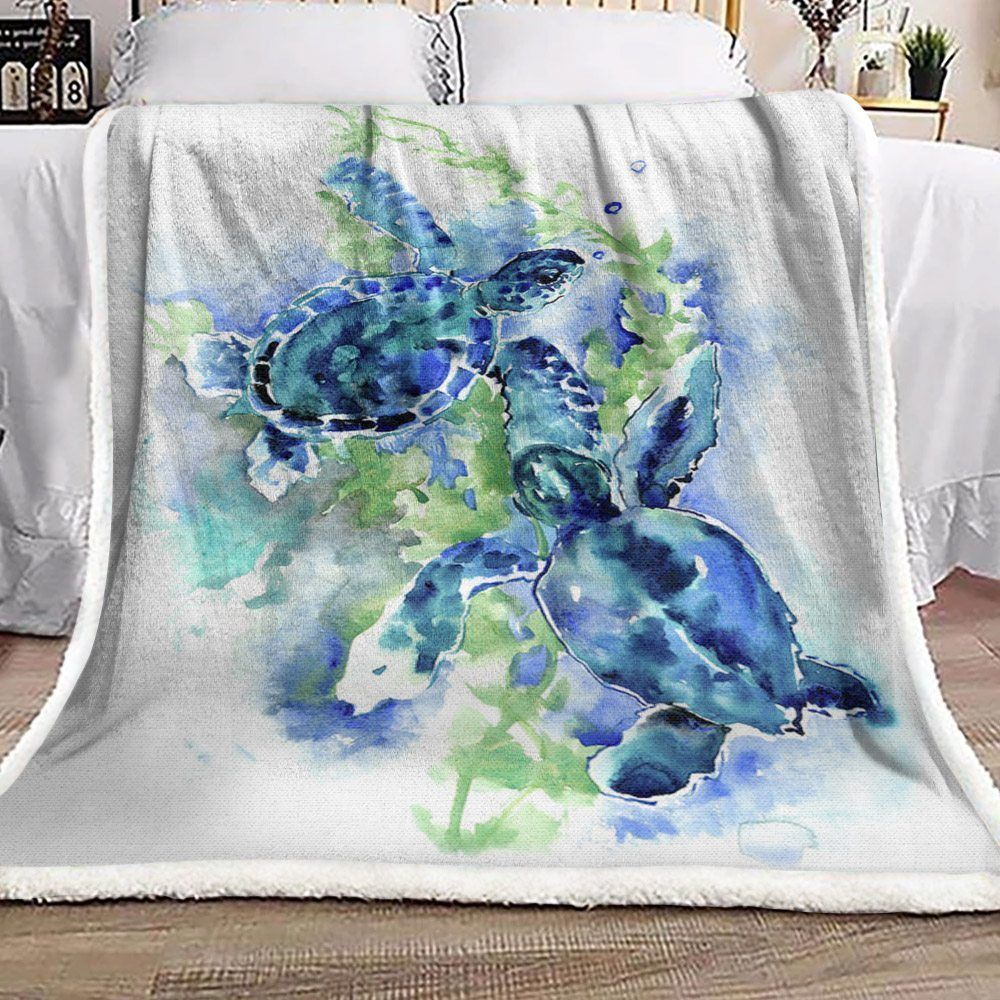Turtle Sherpa Fleece Blanket