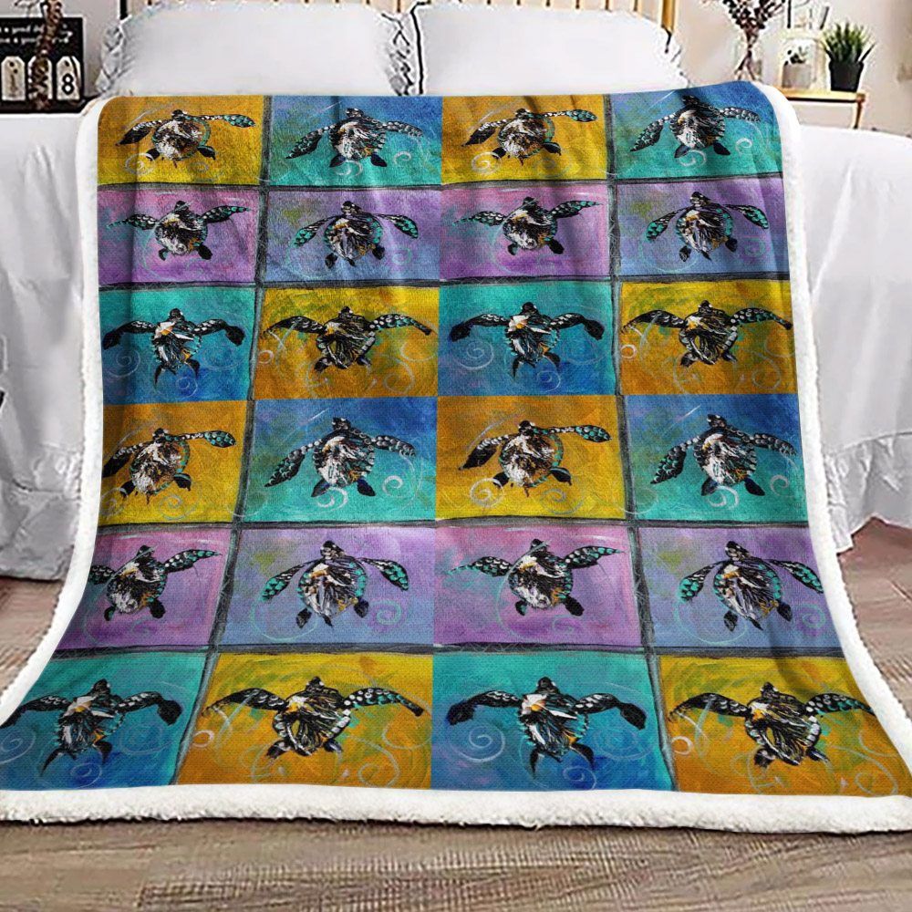 Turtle Sherpa Fleece Blanket