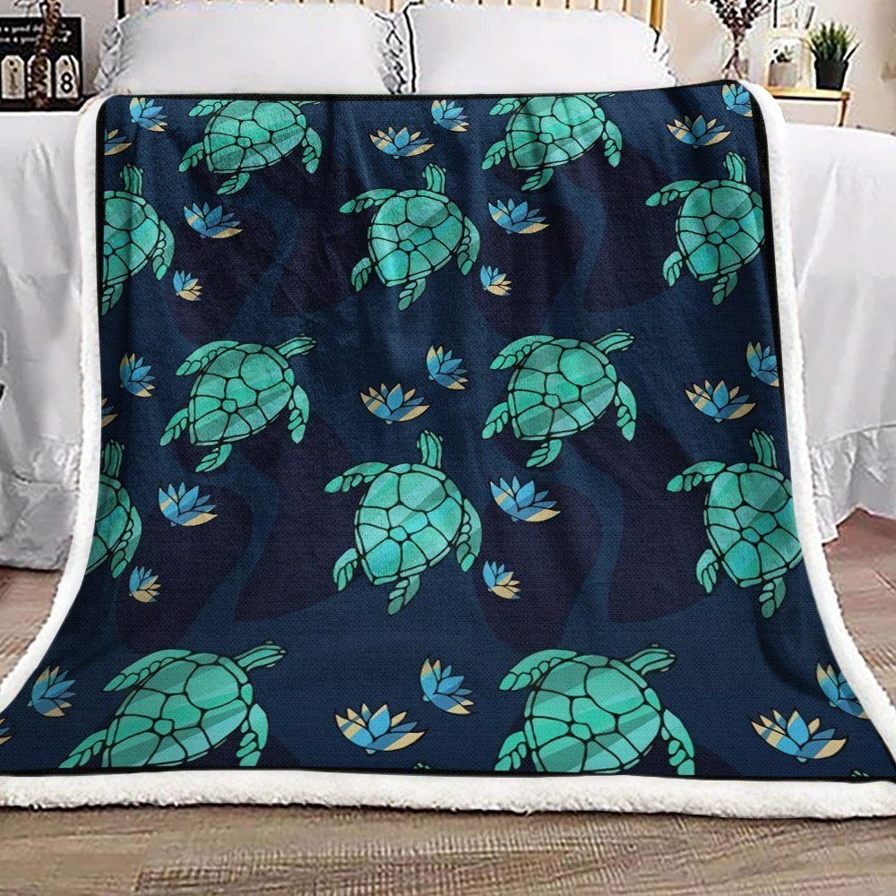 Turtle Sherpa Fleece Blanket