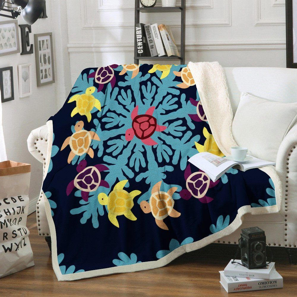 Turtle Sherpa Fleece Blanket