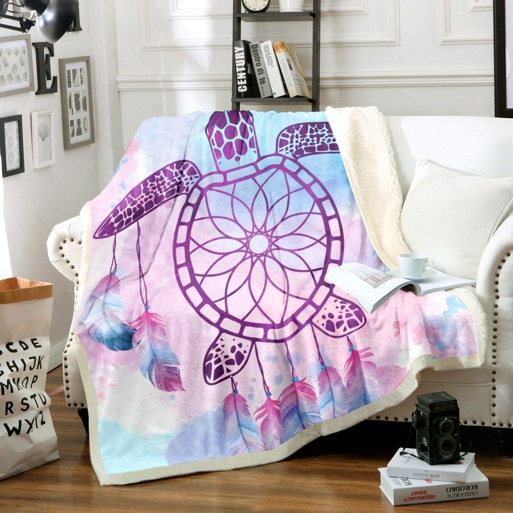 Turtle Sherpa Fleece Blanket