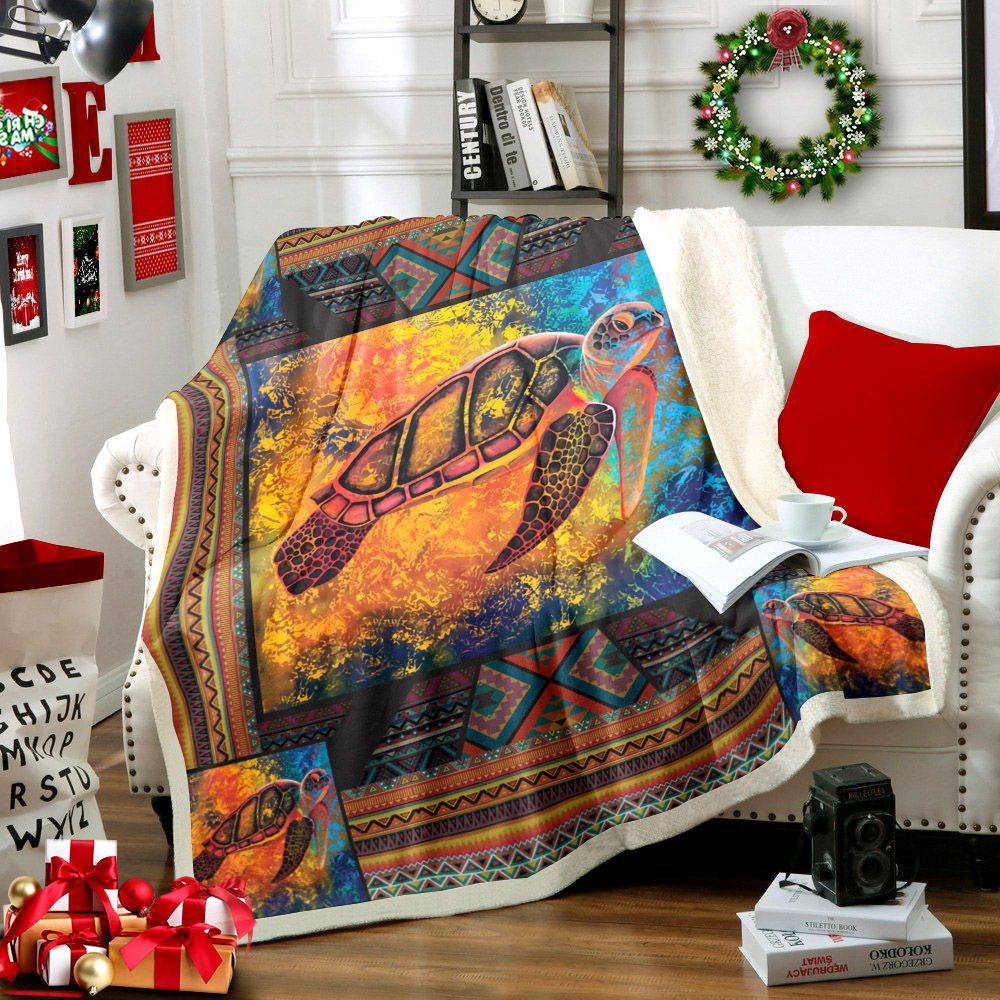Turtle Sherpa Fleece Blanket