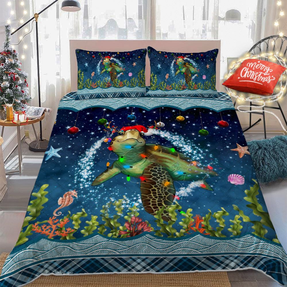 Turtle Christmas Bedding Set
