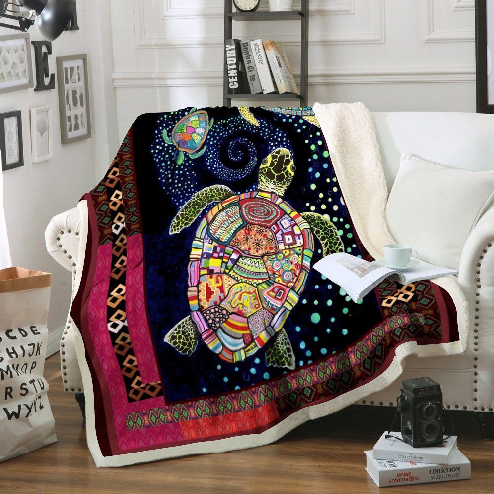 Turtle Sherpa Fleece Blanket