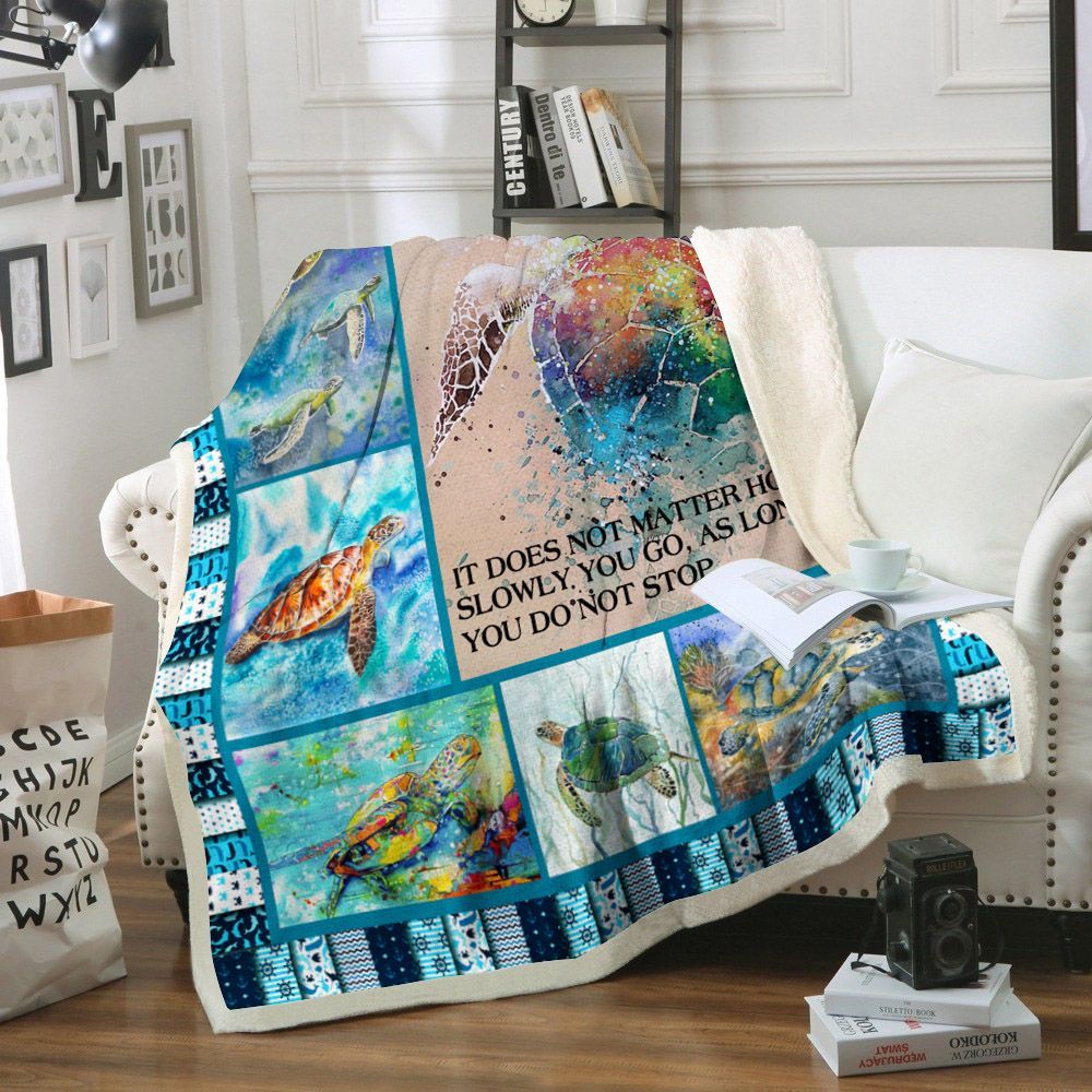 Turtle Sherpa Fleece Blanket