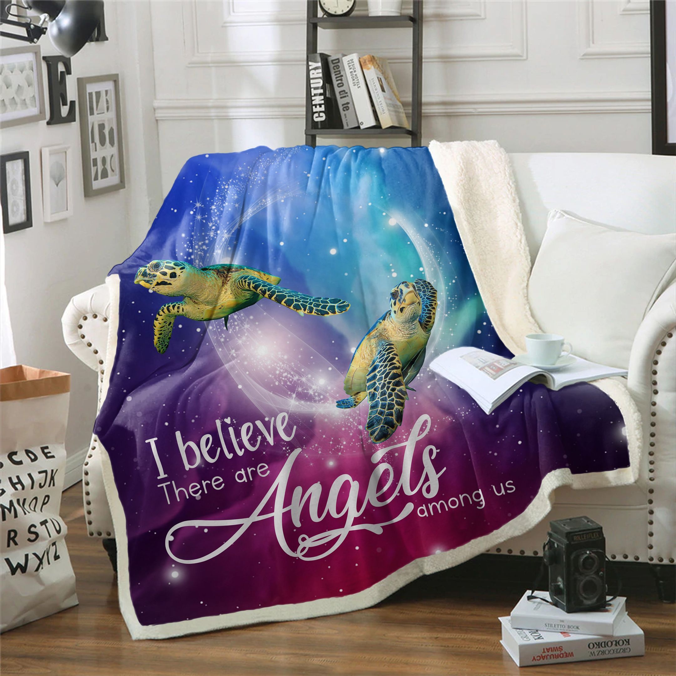 Turtle Sherpa Fleece Blanket