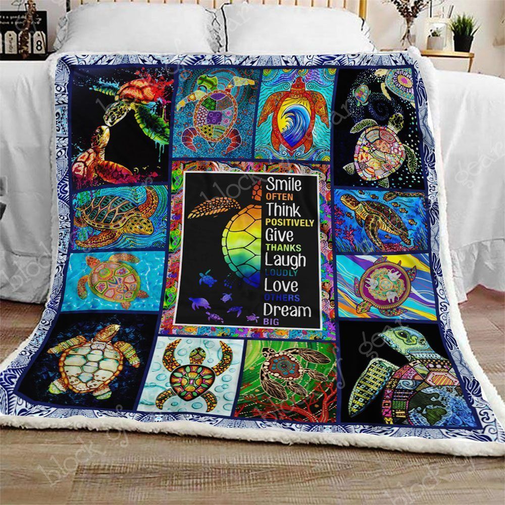 Turtle Sherpa Fleece Blanket