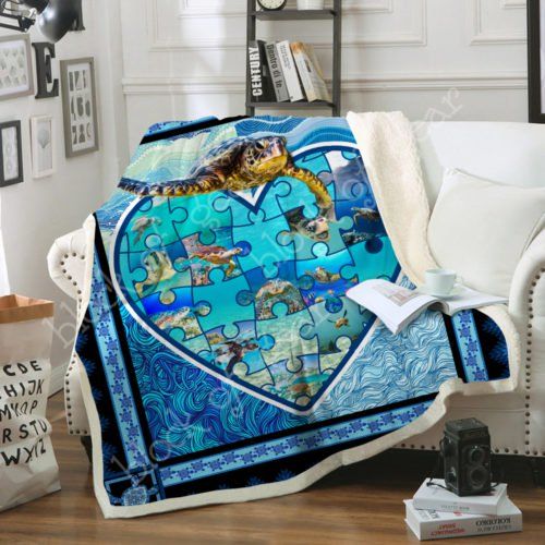 Turtle Sherpa Fleece Blanket