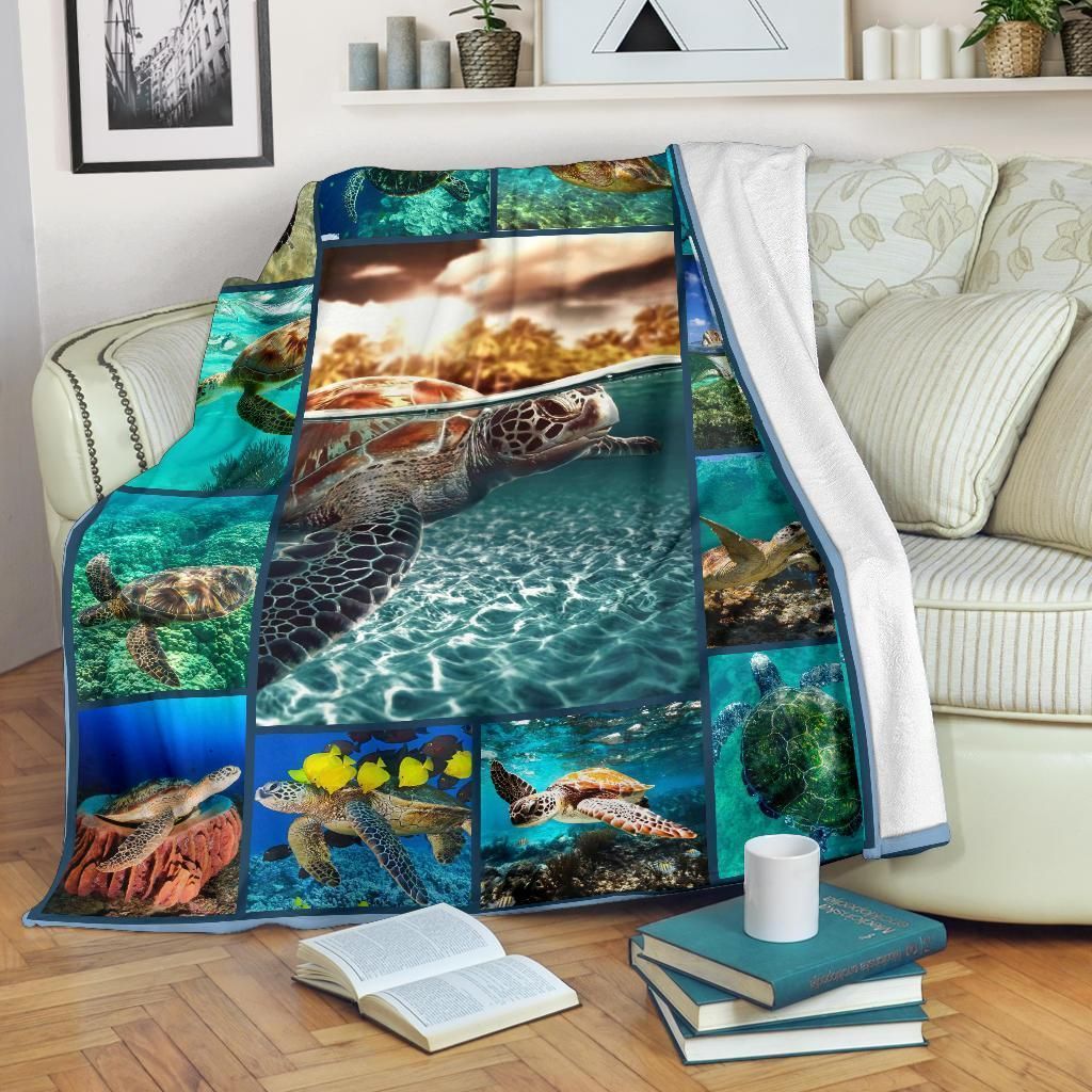 Turtle Sherpa Fleece Blanket
