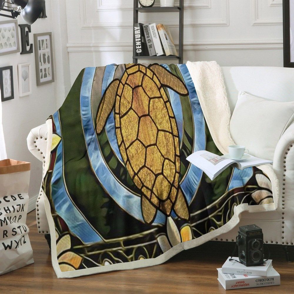 Turtle Sherpa Fleece Blanket