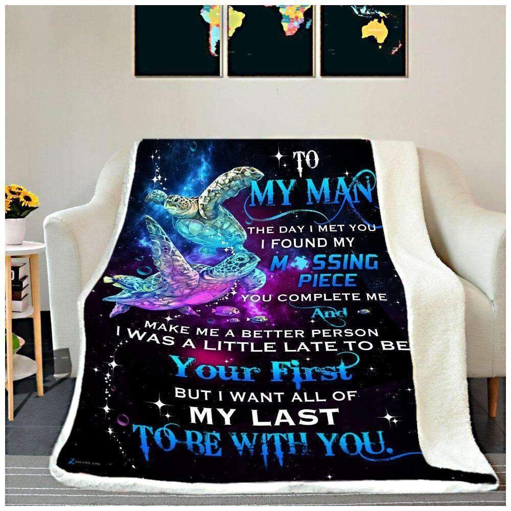 Turtle Sherpa Fleece Blanket