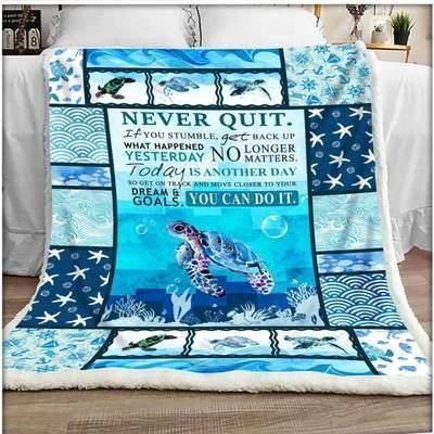 Turtle Sherpa Fleece Blanket