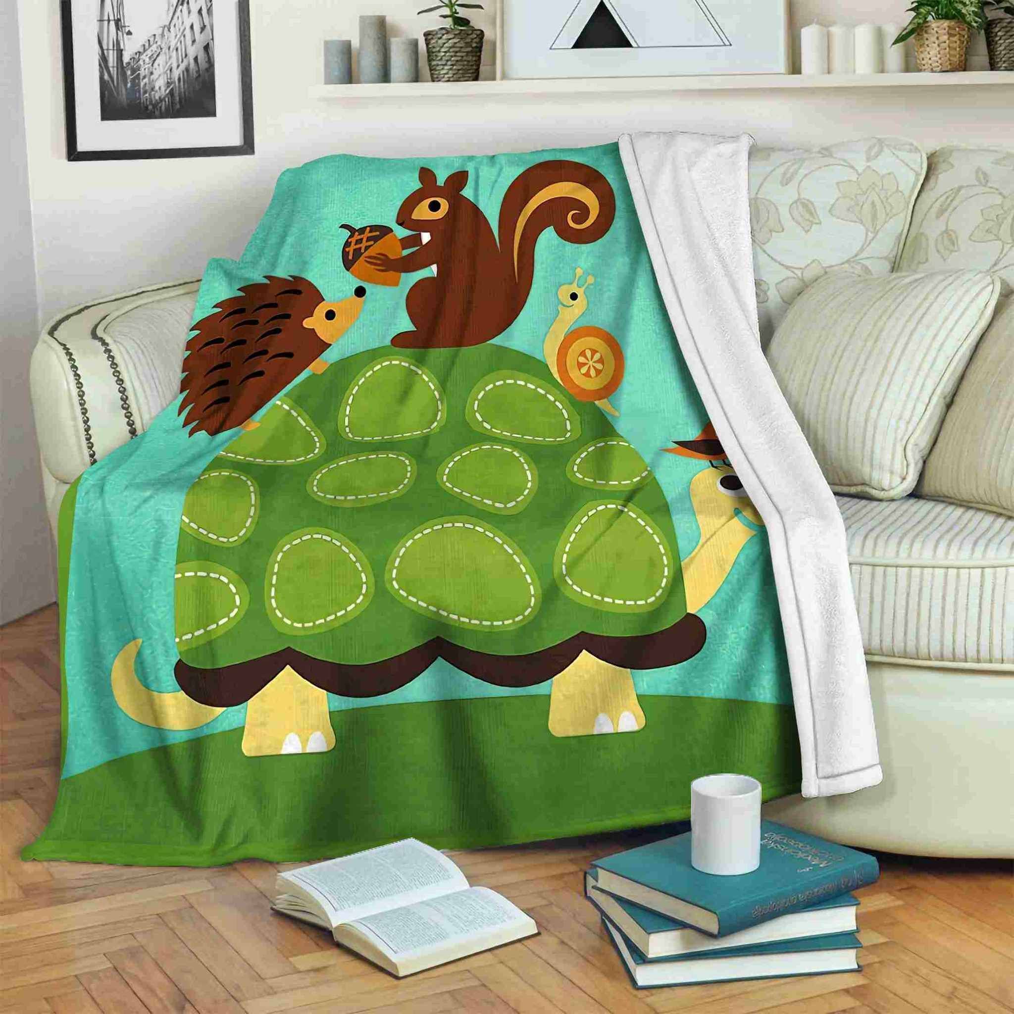 Turtle Sherpa Fleece Blanket