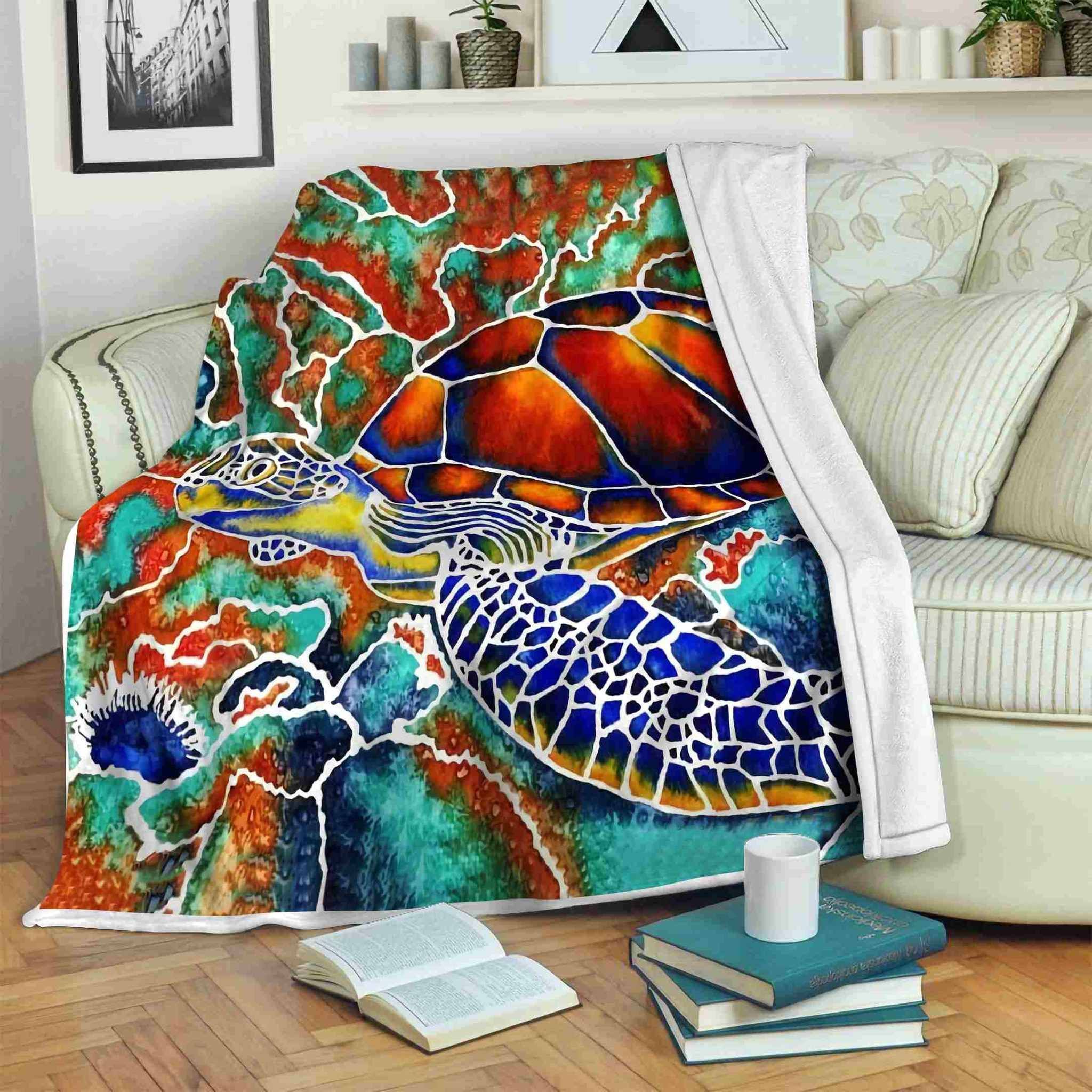 Turtle Sherpa Fleece Blanket