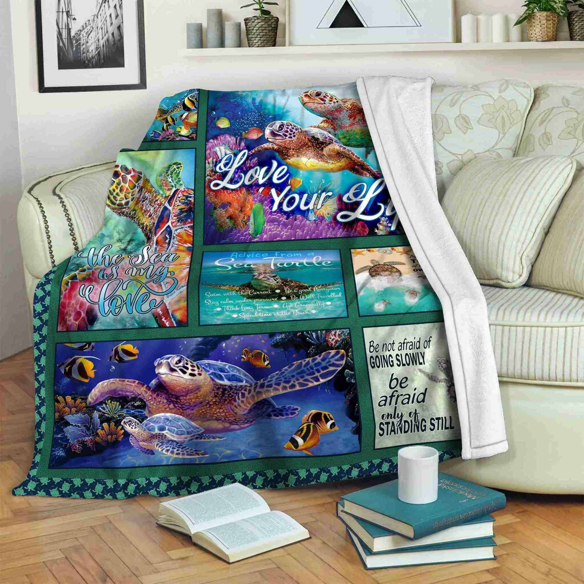 Turtle Sherpa Fleece Blanket