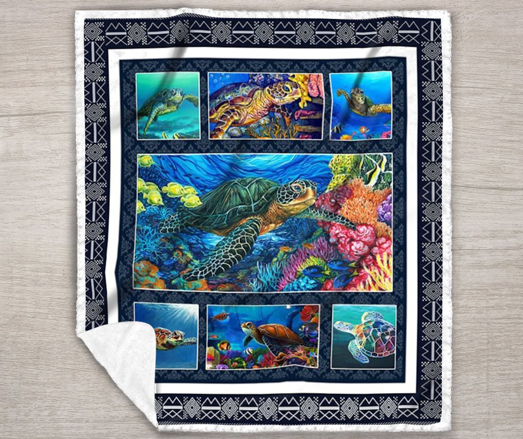Turtle Sherpa Fleece Blanket