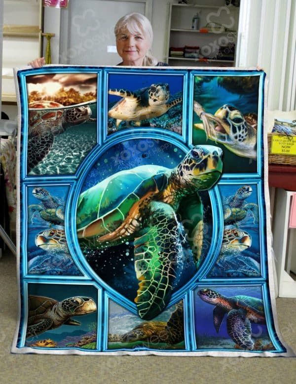 Turtle Sherpa Fleece Blanket