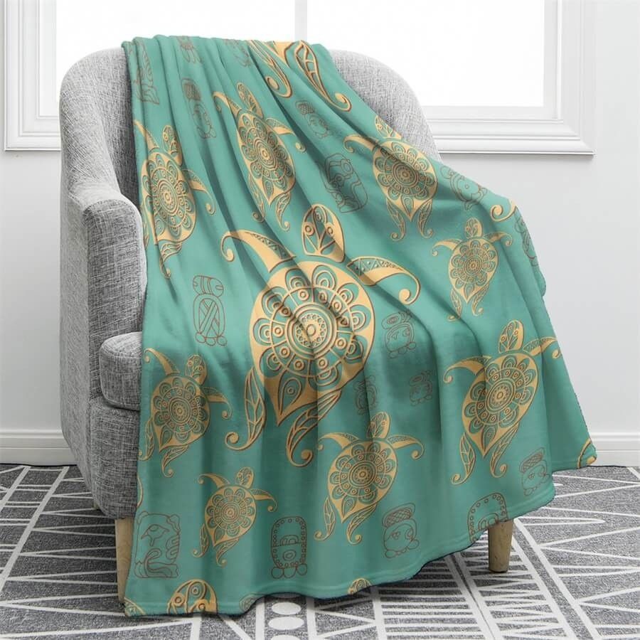 Turtle Sherpa Fleece Blanket