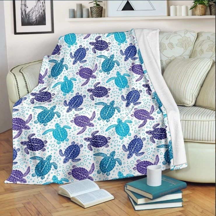 Turtle Sherpa Fleece Blanket