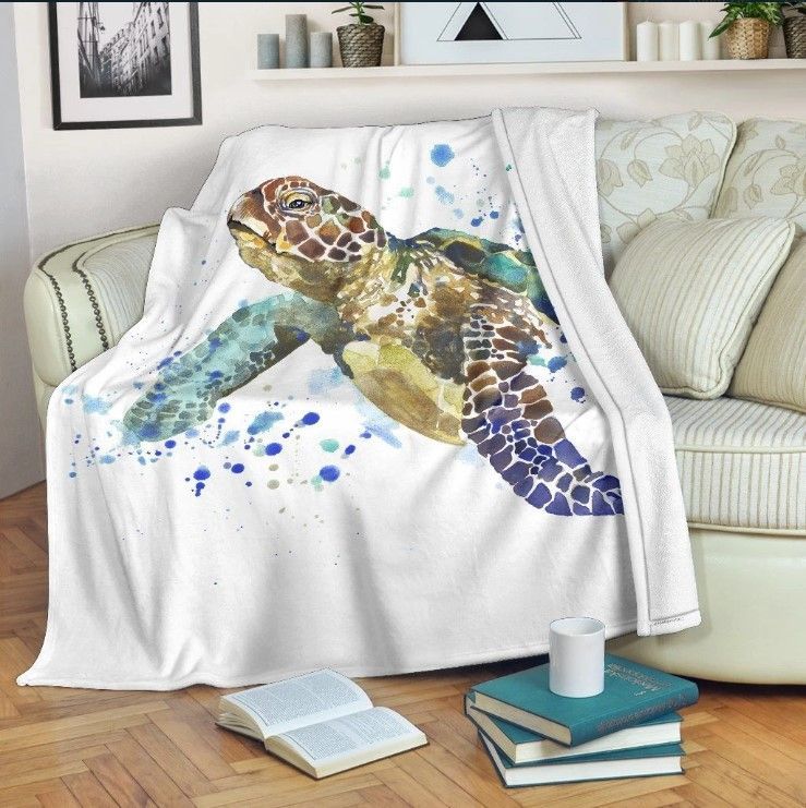 Turtle Sherpa Fleece Blanket