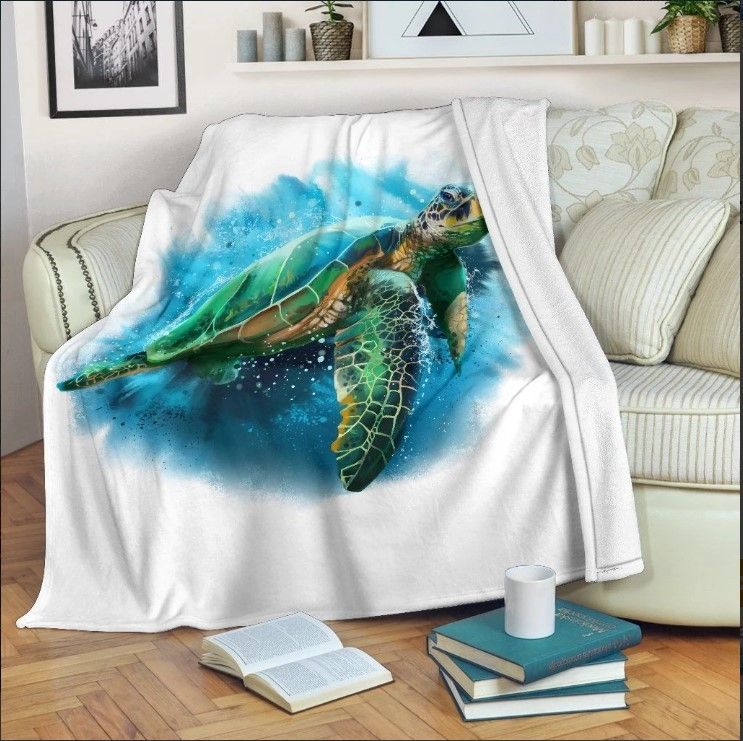 Turtle Sherpa Fleece Blanket