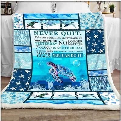 Turtle Sherpa Fleece Blanket