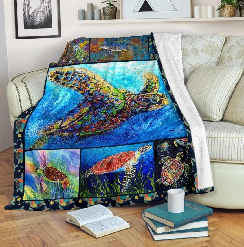 Turtle Sherpa Fleece Blanket