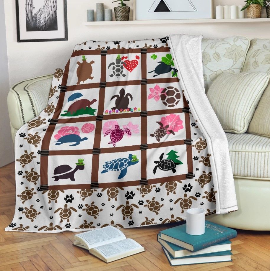 Turtle Sherpa Fleece Blanket