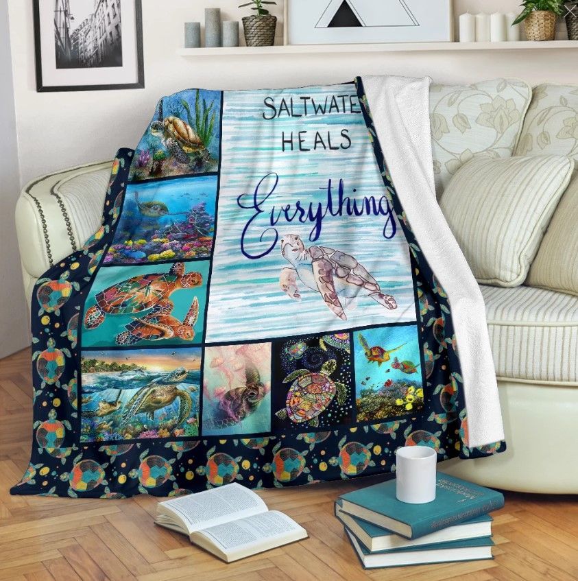 Turtle Sherpa Fleece Blanket