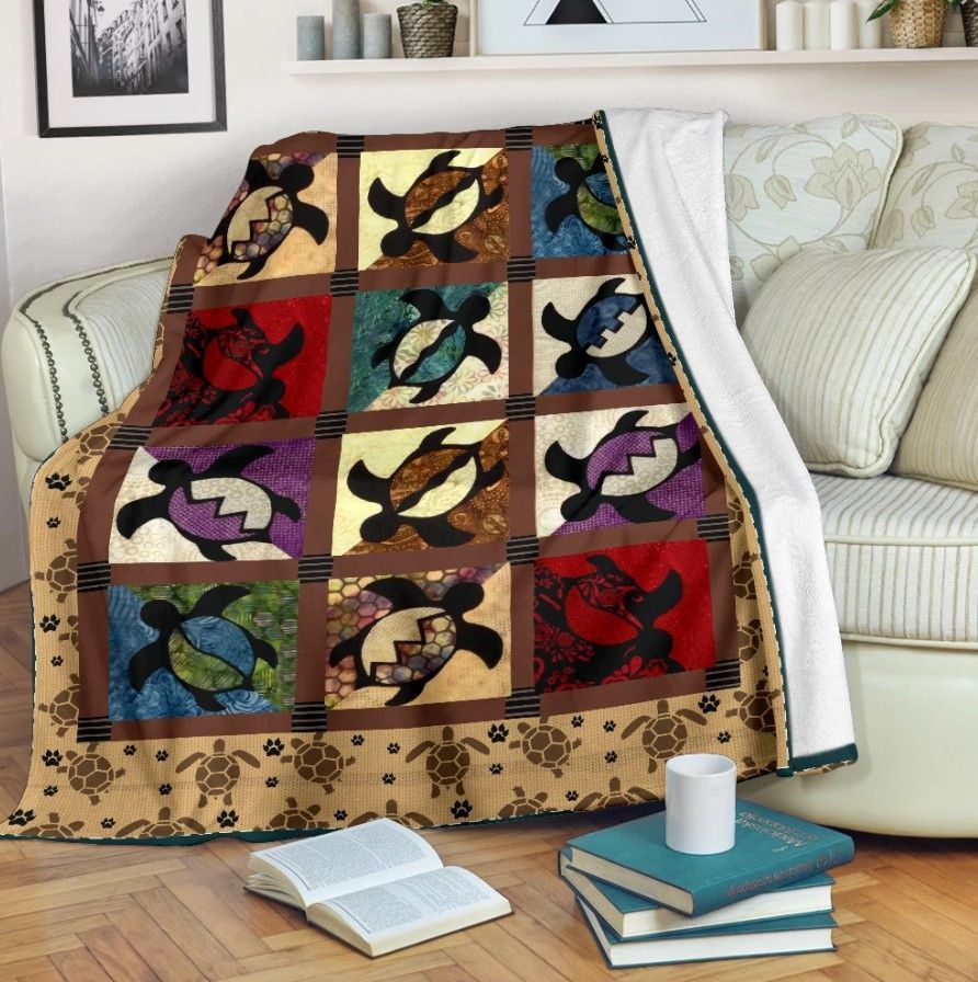 Turtle Sherpa Fleece Blanket