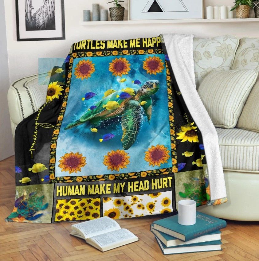 Turtle Sherpa Fleece Blanket