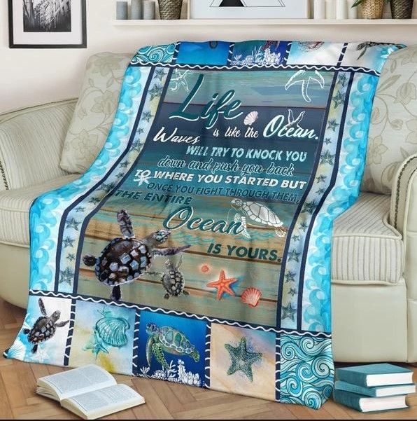 Turtle Sherpa Fleece Blanket