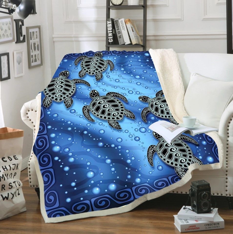 Turtle Sherpa Fleece Blanket