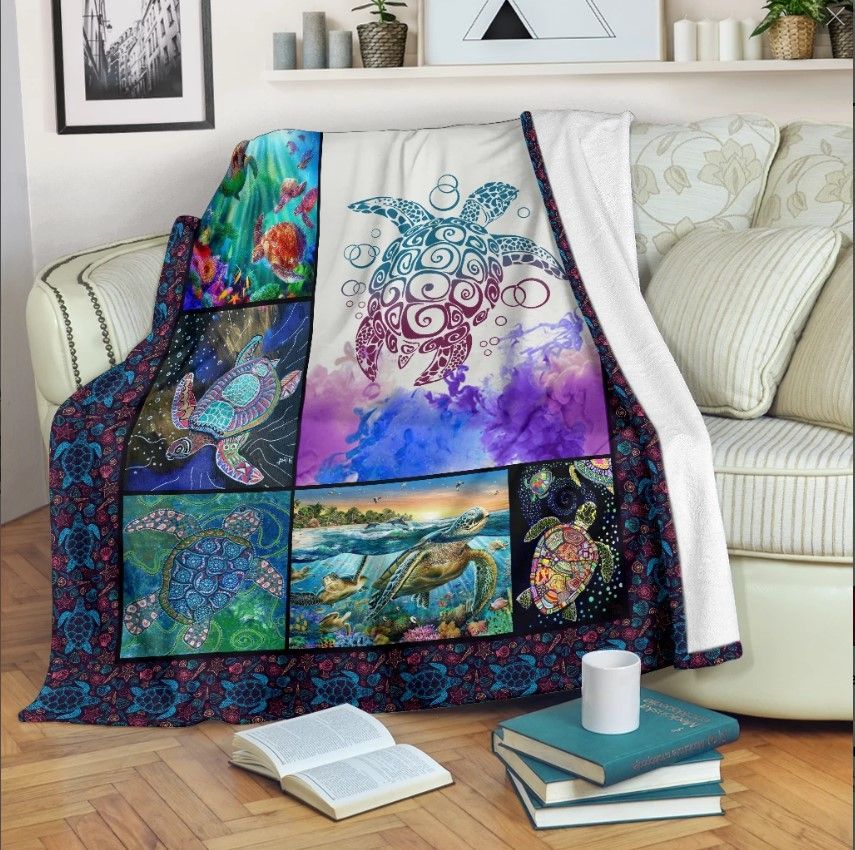 Turtle Sherpa Fleece Blanket