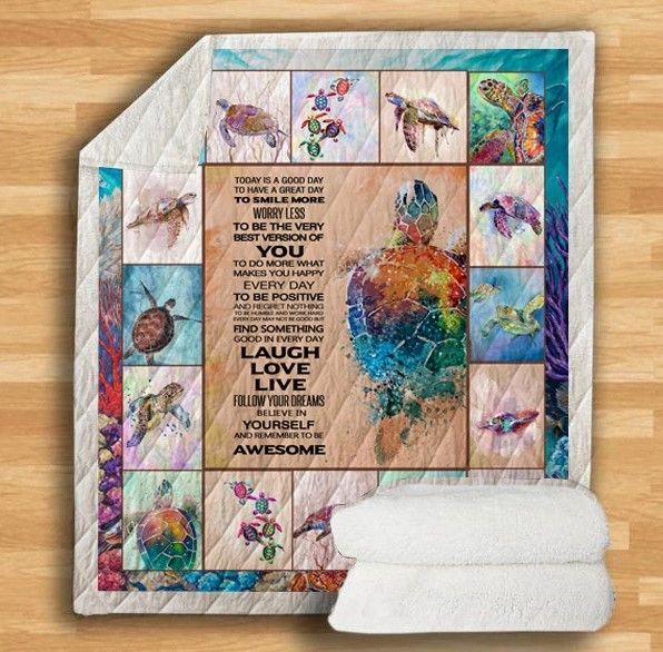 Turtle Sherpa Fleece Blanket