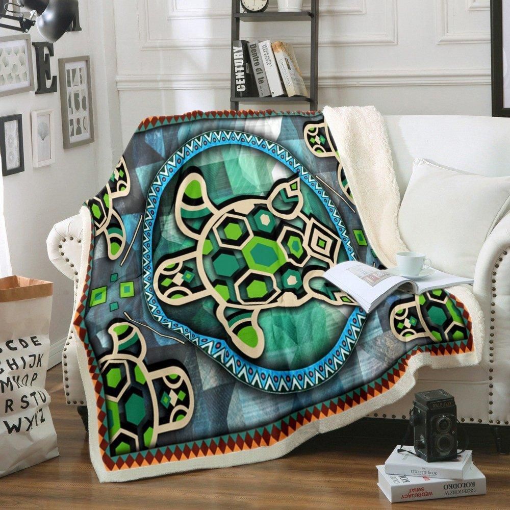 Turtle Sherpa Fleece Blanket