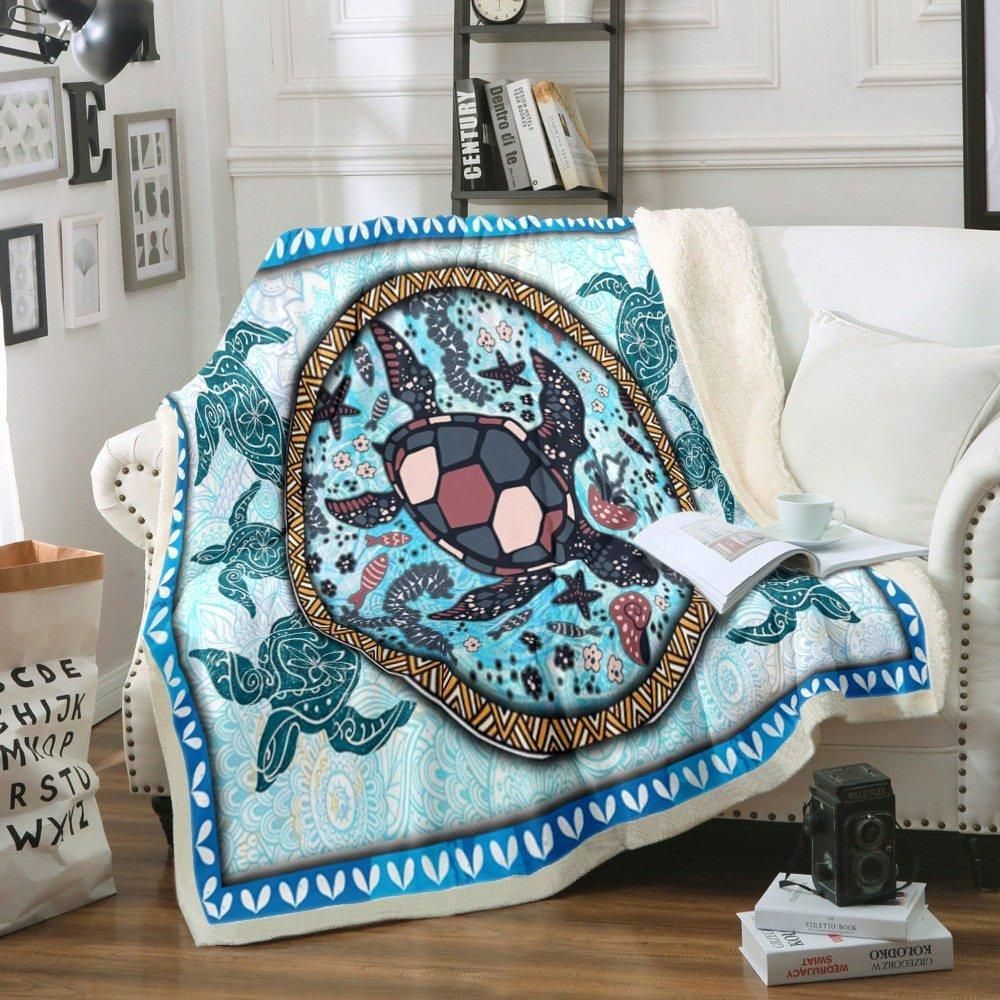 Turtle Sherpa Fleece Blanket
