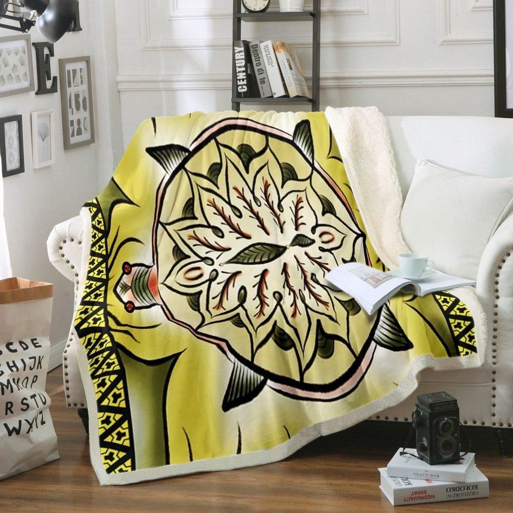 Turtle Sherpa Fleece Blanket