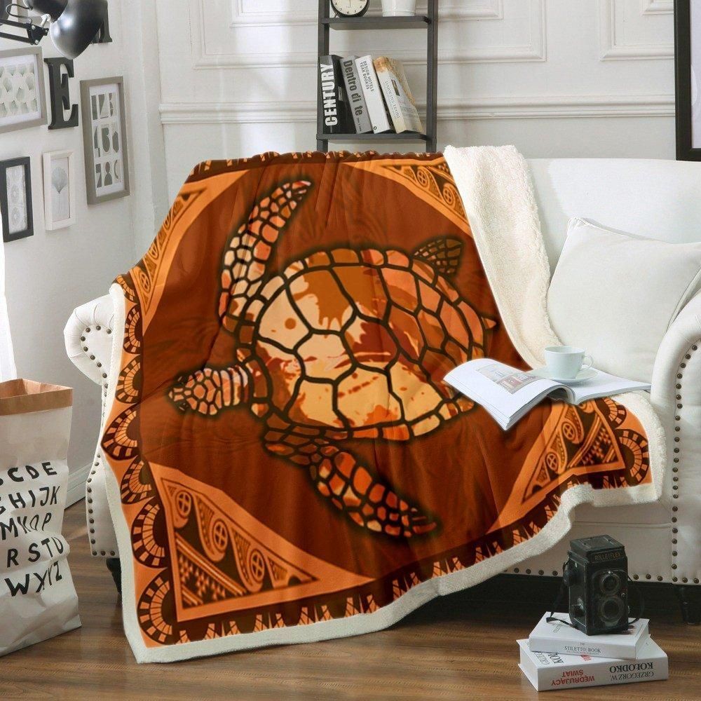 Turtle Sherpa Fleece Blanket