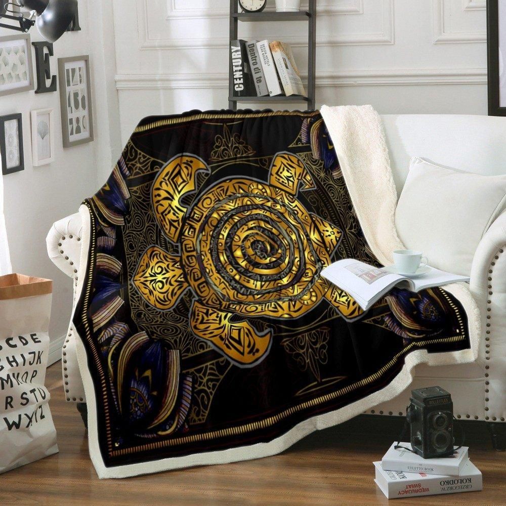 Turtle Sherpa Fleece Blanket