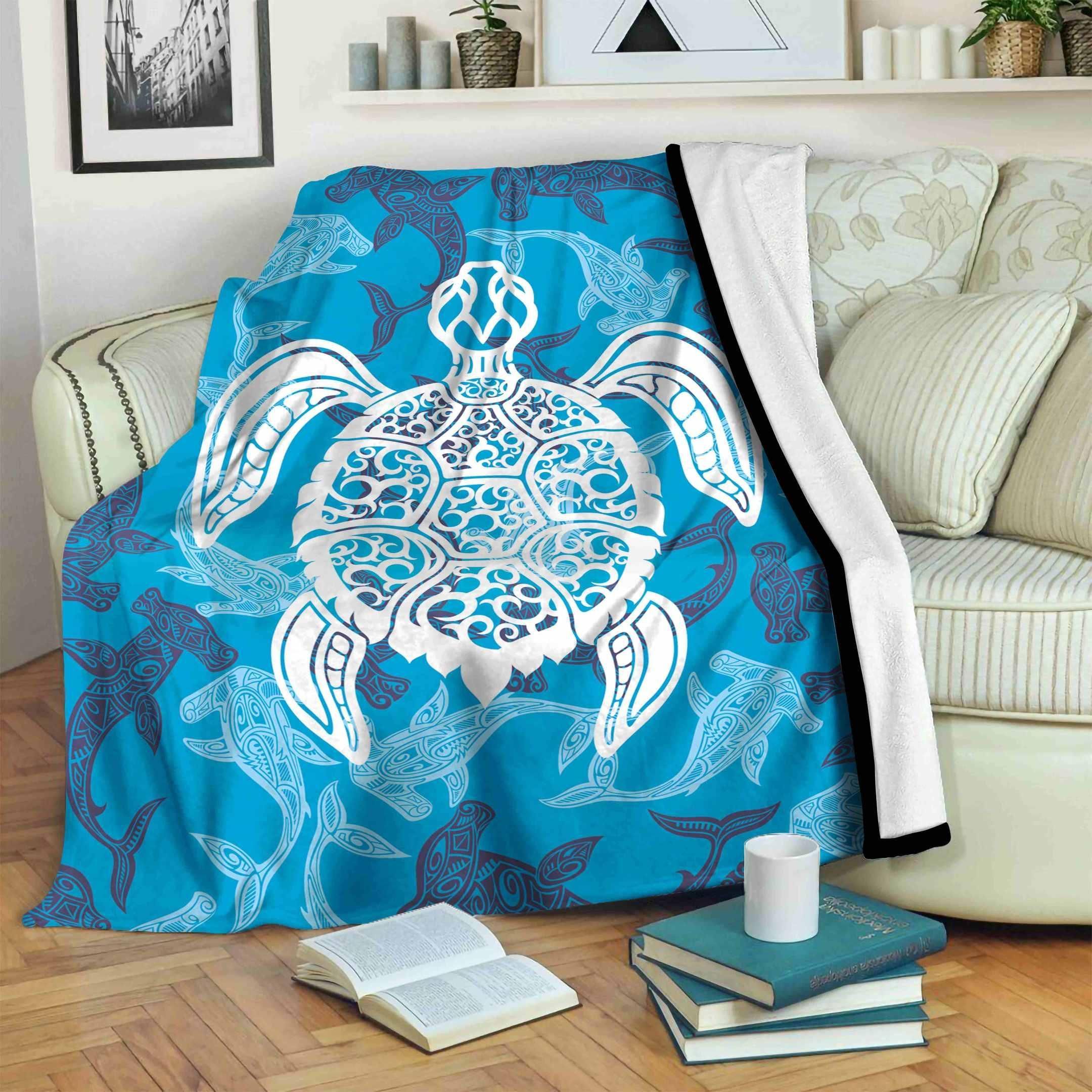 Turtle Sherpa Fleece Blanket