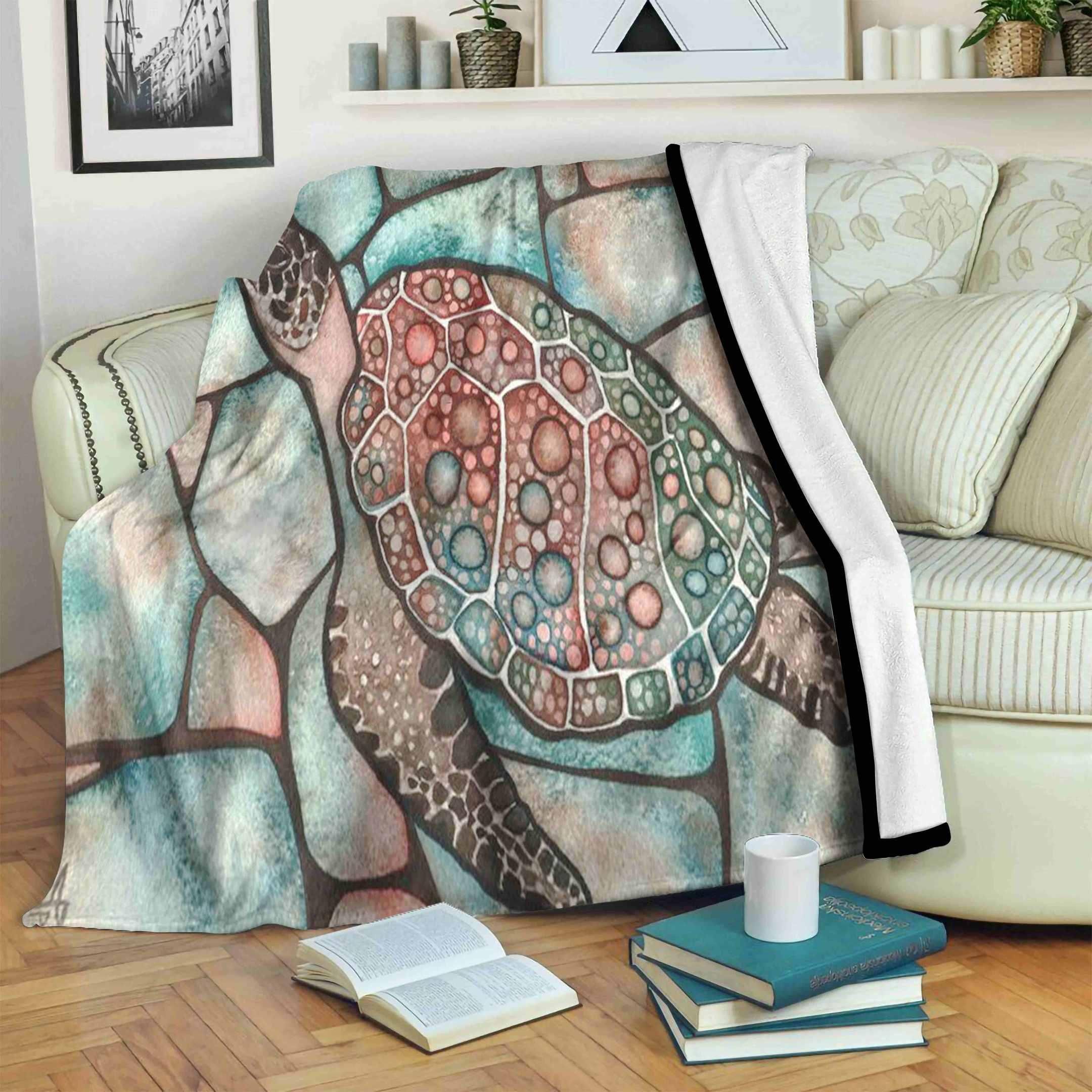 Turtle Sherpa Fleece Blanket