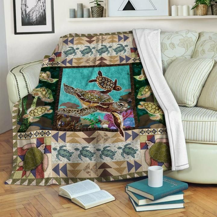 Turtle Sherpa Fleece Blanket