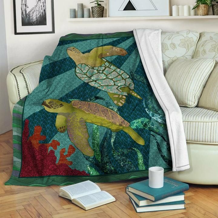 Turtle Sherpa Fleece Blanket